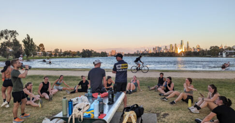 Runners at Albert Park Lake